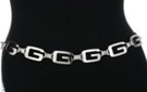 smooth boxy G silver chain belt