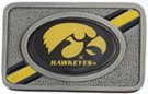 University of Iowa Hawkeyes rectangular western belt buckle