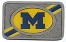 University of Michigan Wolverines rectangular western belt buckle