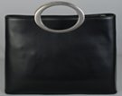 black double "O" handle small portfolio purse