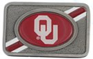 University of Oklahoma  Sooners rectangular western belt buckle
