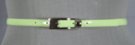 3/5" glossy lime green leather dress belt, rectangular nickel polish buckle and retainer