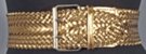 bronze 2.5" extra wide pleather snake skin braid belt with double prong rectangular nickel polish buckle