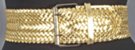 gold 2.5" extra wide pleather snake skin braid belt with double prong rectangular nickel polish buckle