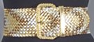 multi metallic 3" super wide, extra long pleather basket weave braid belt with braided buckle