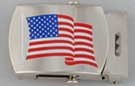 USA flag decal steel military-style buckle
