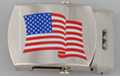 USA flag decal steel military-style buckle
