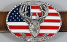 oval belt buckle, buck over USA flag