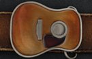 acoustic guitar soundboard shape pewter western belt buckle