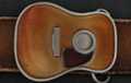 acoustic guitar soundboard shape pewter western belt buckle