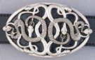 oval arabesque snake pit belt buckle