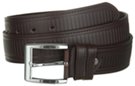 brown armadillo embossed genuine leather casual dress belt with nickel polish buckle
