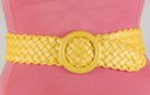 yellow basket weave braided vinyl cinch belt