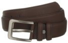 brown basketweave embossed genuine leather casual dress belt