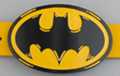 bat silhouette icon belt buckle, black on yellow enamel