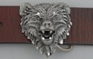 dress size 3-D bear's head pewter belt buckle