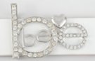 "be" within "be" rhinestone belt buckle