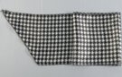 satin belt scarf, black and white big houndstooth check