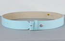1-1/2" blue leather belt strap, snap closure