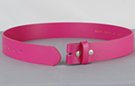 1-1/2" fuchsia leather belt strap, snap closure