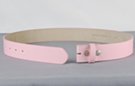 1-1/2" pink leather belt strap, snap closure