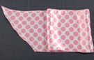 pink polka dot on white charmeuse satin belt scarf