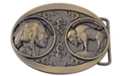 oval gold belt buckle with buffalo nickel facsimile