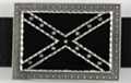 rectangular black and pewter rebel flag belt buckle