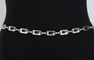 silver chain belt made of retangular G's with singleton ring at tip