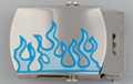 blue flames steel military-style buckle