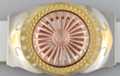 copper, brass and chrome BMW spinner belt buckle