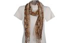 brown snakeskin pattern fringed scarf/shawl