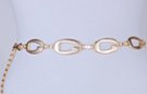 petite size chain belt, 1" wide, bold oblong G's, simple hook clasp, 1" ring at chain tip