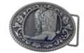 oval pewter cowboy boots and spurs belt buckle