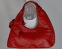 synth kid leather hobo handbag with bow