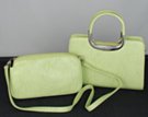 bracelet handle green purse with clutch insert