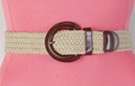 leather buckle braided cotton/hemp fashion belt