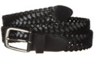 medium width premium quality nickel buckle black braided leather belt