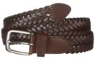 medium width premium quality nickel buckle brown braided leather belt