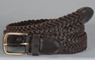 medium width better quality gold buckle brown braided leather belt
