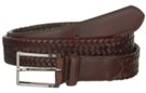 brown braided leather stretch belt