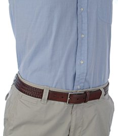 braided leather stretch belt with khakis