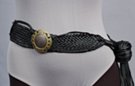 soft braided synthetic leather with medallions lashed on
