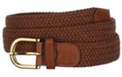 friar brown braided stretch belt and gold buckle