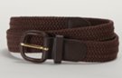 better brown braided knitted elastic belt with leather buckle