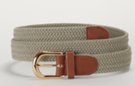 better quality braided elastic belt, khaki with gold buckle