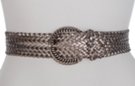 pewter braided belt with braided buckle retainer