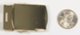 brass plate buckle for military belts next to Sacagawea dollar coin
