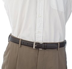 grain dress leather belt with slacks