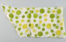 chiffon belt scarf with dual size dots in lime green and avocado on white